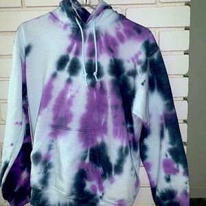 Purple/black tie dyed hoodie